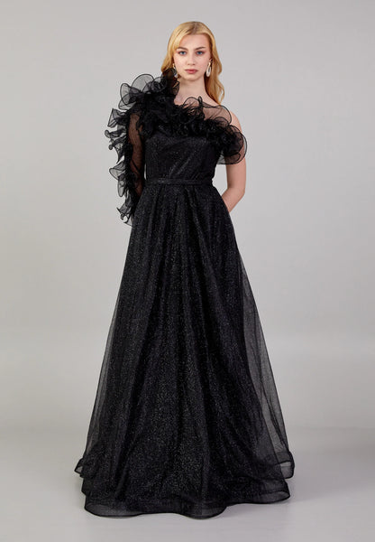 One Shoulder Maxi Tulle A - Line Regular Prom Dress Unit Price: €45