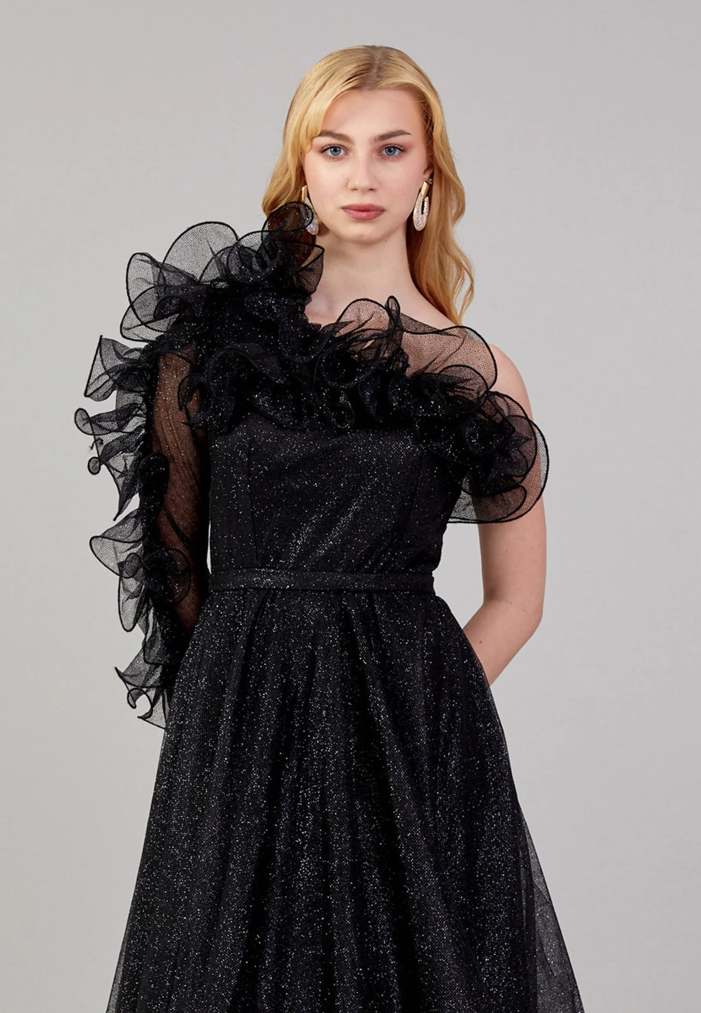 One Shoulder Maxi Tulle A - Line Regular Prom Dress Unit Price: €45