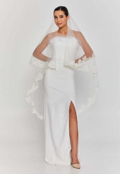 Lace Double Tier Tulle Veil (2mt-n) Unit Price: €20