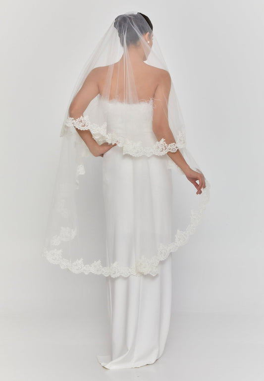 Lace Double Tier Tulle Veil (2mt-n) Unit Price: €20