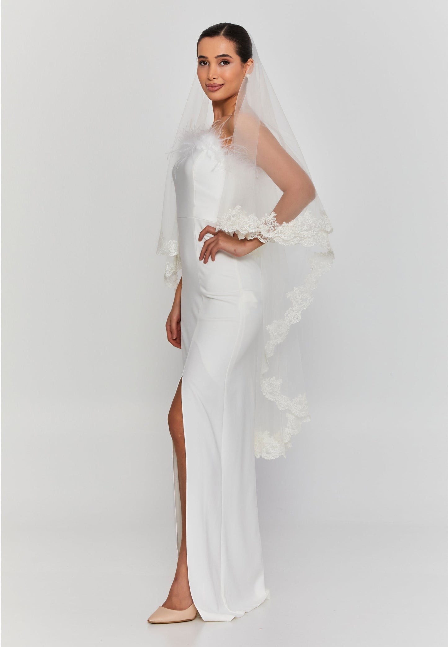 Lace Double Tier Tulle Veil (2mt-n) Unit Price: €20