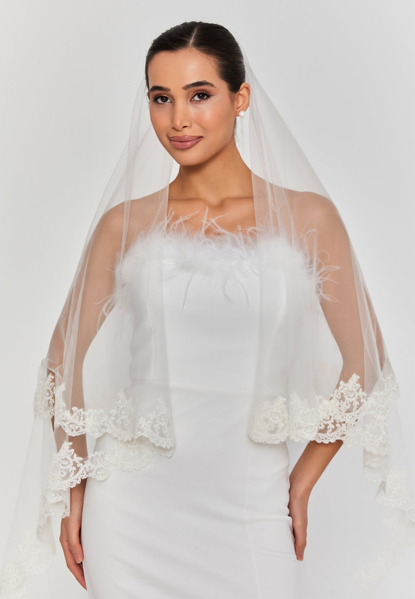 Lace Double Tier Tulle Veil (2mt-n) Unit Price: €20