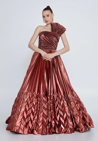 One Shoulder Maxi Polyester A - Line Regular Prom Dress Unit Price: €140