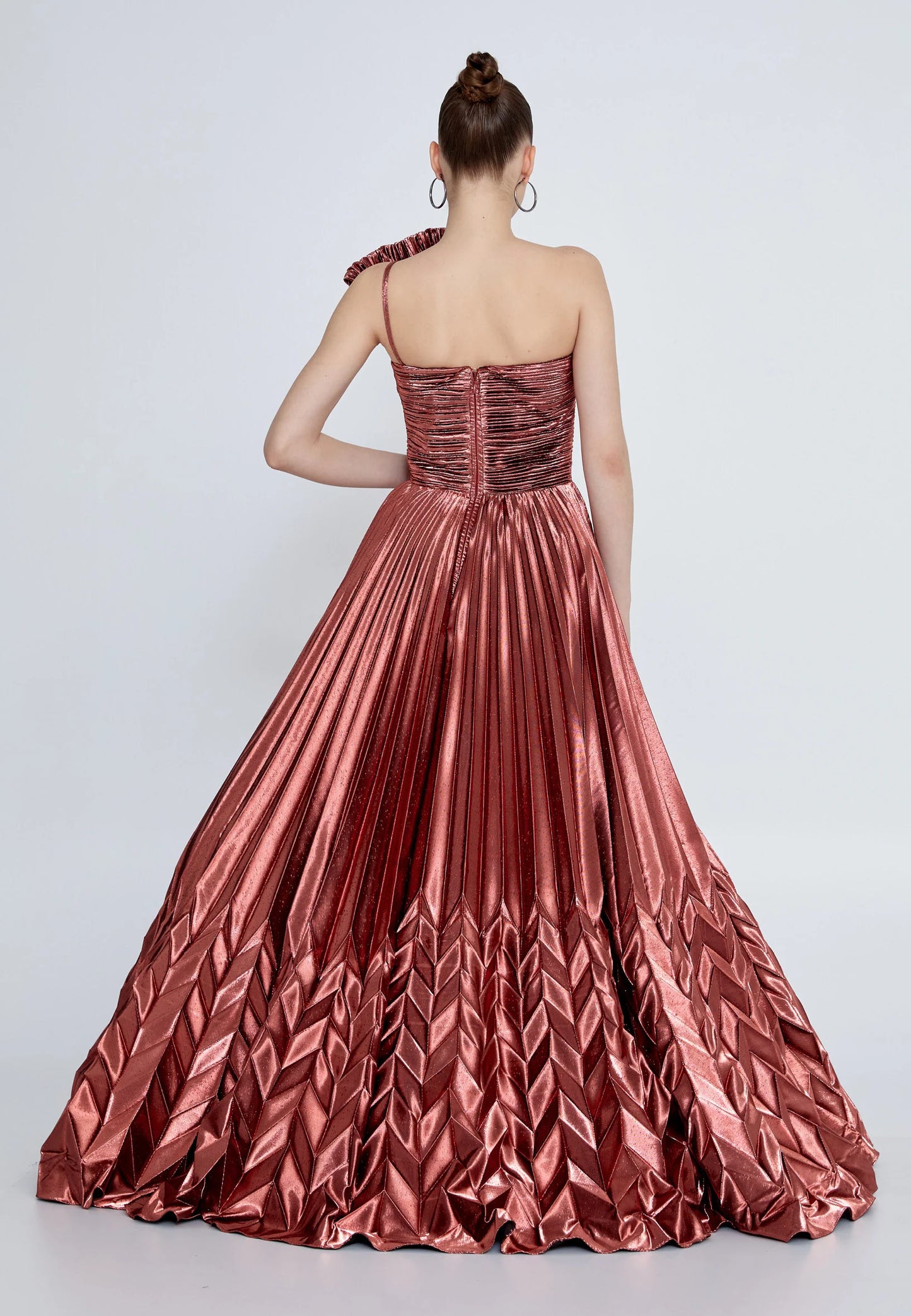 One Shoulder Maxi Polyester A - Line Regular Prom Dress Unit Price: €140