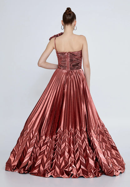 One Shoulder Maxi Polyester A - Line Regular Prom Dress Unit Price: €140