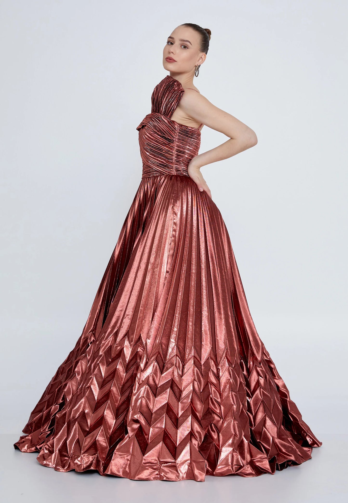 One Shoulder Maxi Polyester A - Line Regular Prom Dress Unit Price: €140