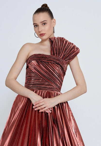 One Shoulder Maxi Polyester A - Line Regular Prom Dress Unit Price: €140