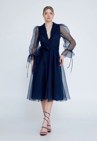 Long Sleeve Midi Tulle A - Line Regular Evening Dress Unit Price: €30