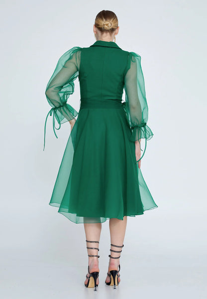 Long Sleeve Midi Tulle A - Line Regular Evening Dress Unit Price: €30