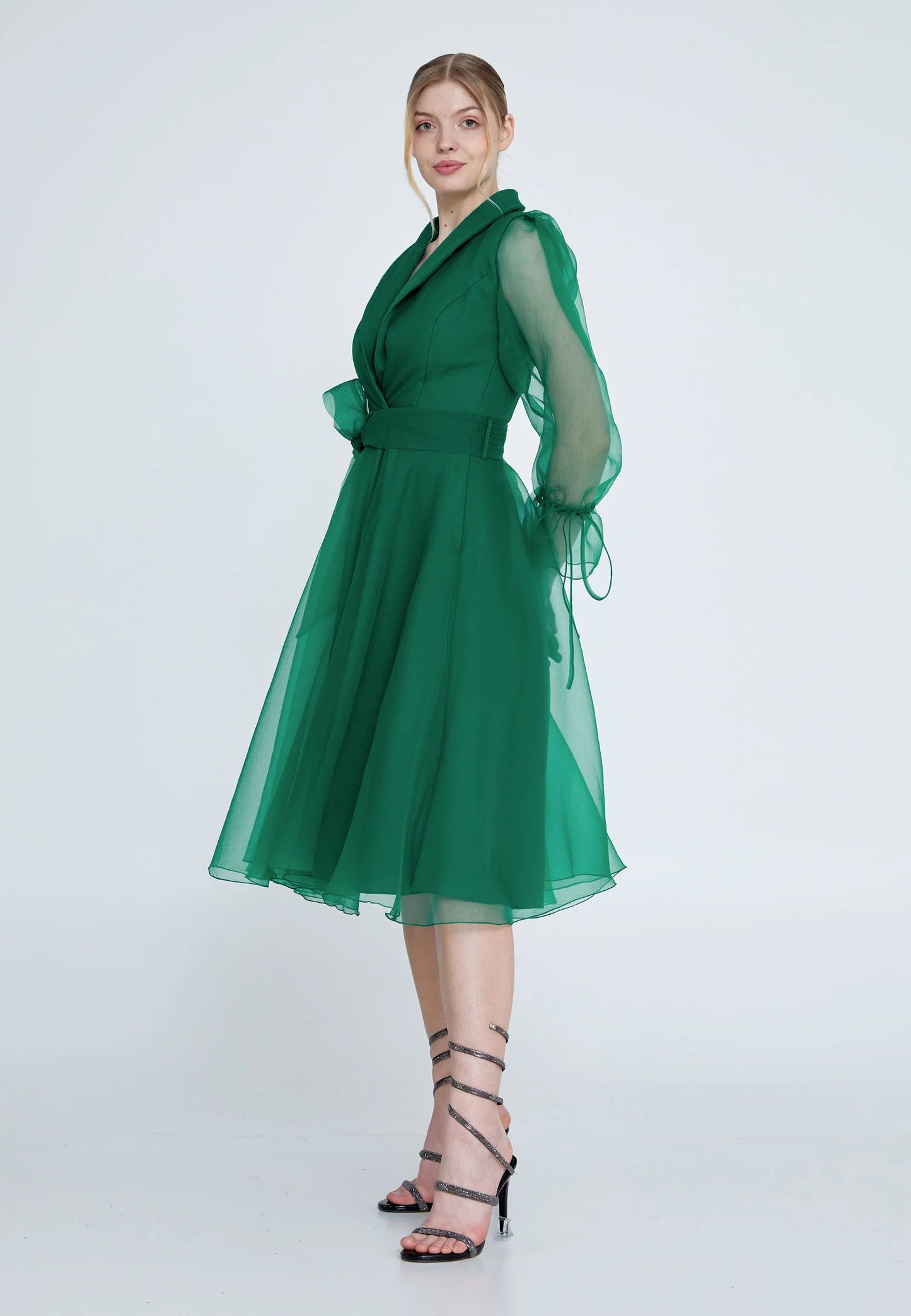 Long Sleeve Midi Tulle A - Line Regular Evening Dress Unit Price: €30