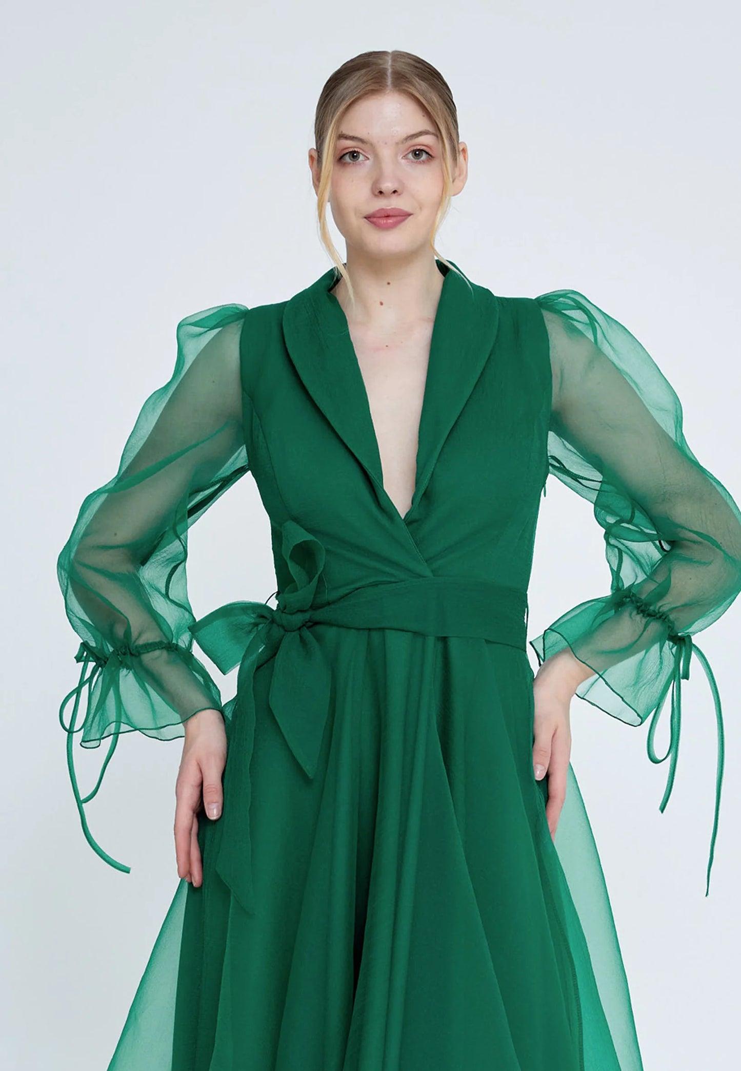 Long Sleeve Midi Tulle A - Line Regular Evening Dress Unit Price: €30