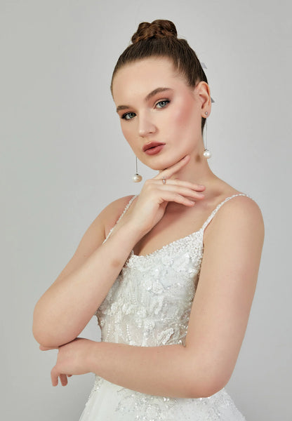 Sleeveless Maxi Tulle Regular Wedding Dress Unit Price: €240