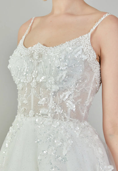 Sleeveless Maxi Tulle Regular Wedding Dress Unit Price: €240