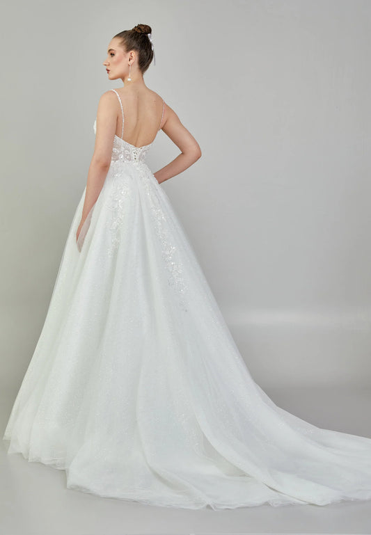 Sleeveless Maxi Tulle Regular Wedding Dress Unit Price: €240