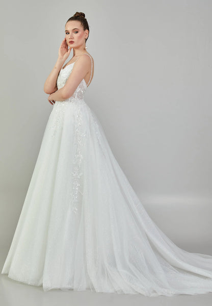 Sleeveless Maxi Tulle Regular Wedding Dress Unit Price: €240