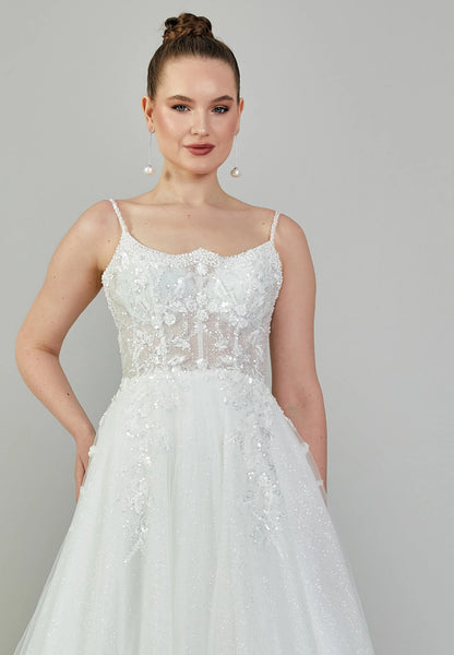 Sleeveless Maxi Tulle Regular Wedding Dress Unit Price: €240