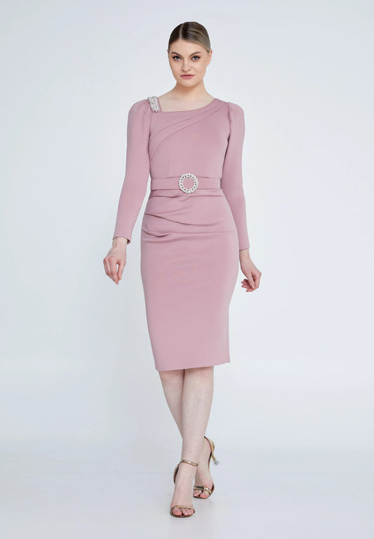 Long Sleeve Midi Lycra Column Regular Evening Dress Unit Price: €35