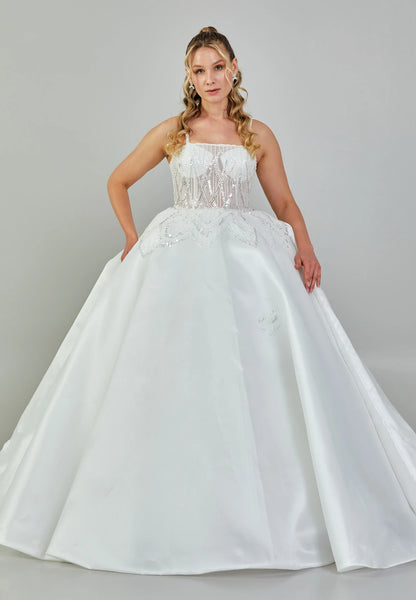 Sleeveless Maxi Polyester Plus Size Wedding Dress Unit Price: €240