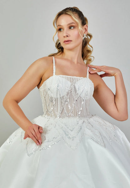 Sleeveless Maxi Polyester Plus Size Wedding Dress Unit Price: €240