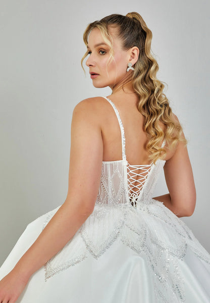 Sleeveless Maxi Polyester Plus Size Wedding Dress Unit Price: €240