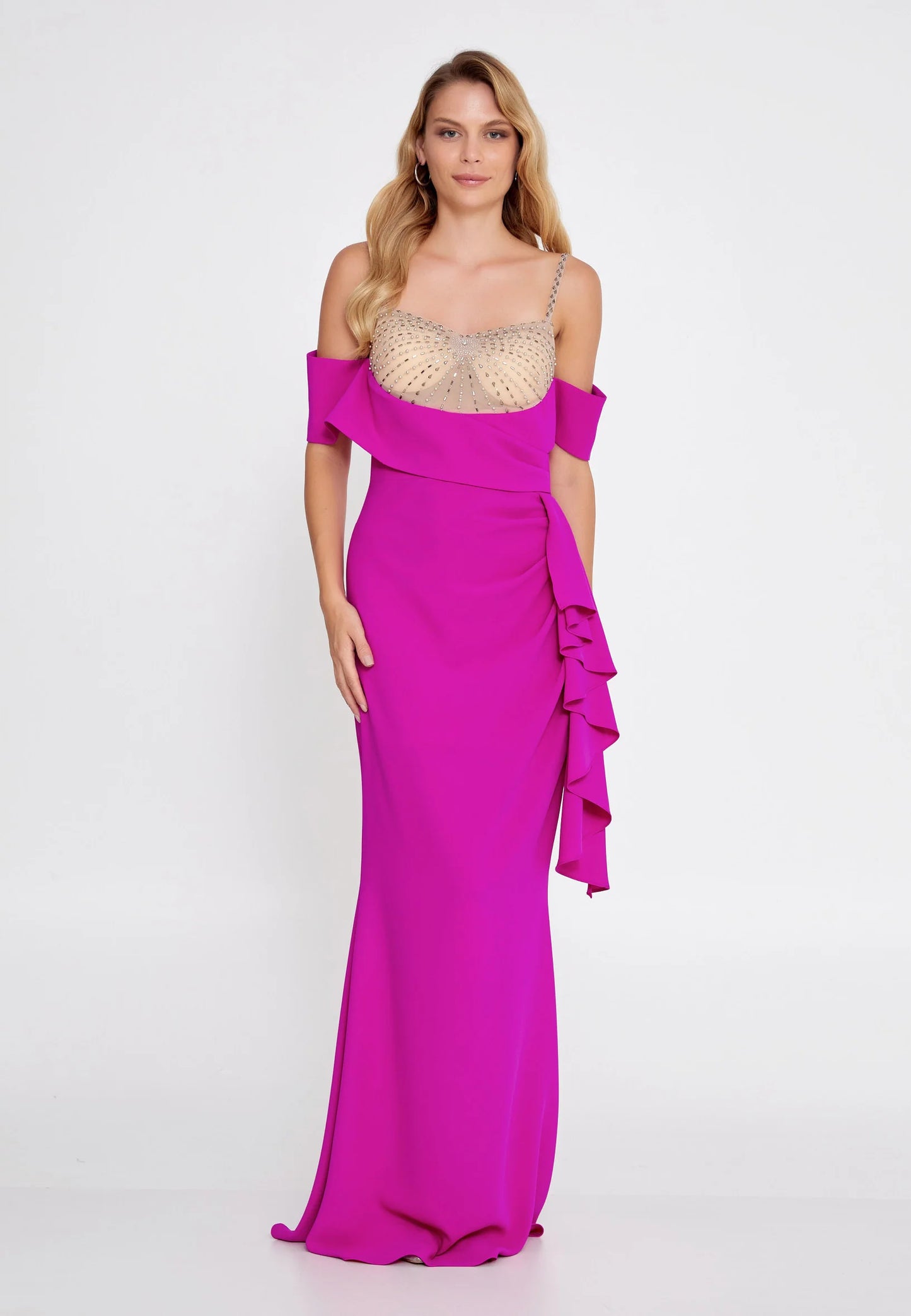 Off Shoulder Maxi Viscose Mermaid Regular Wedding Guest Dress Unit Price: €32