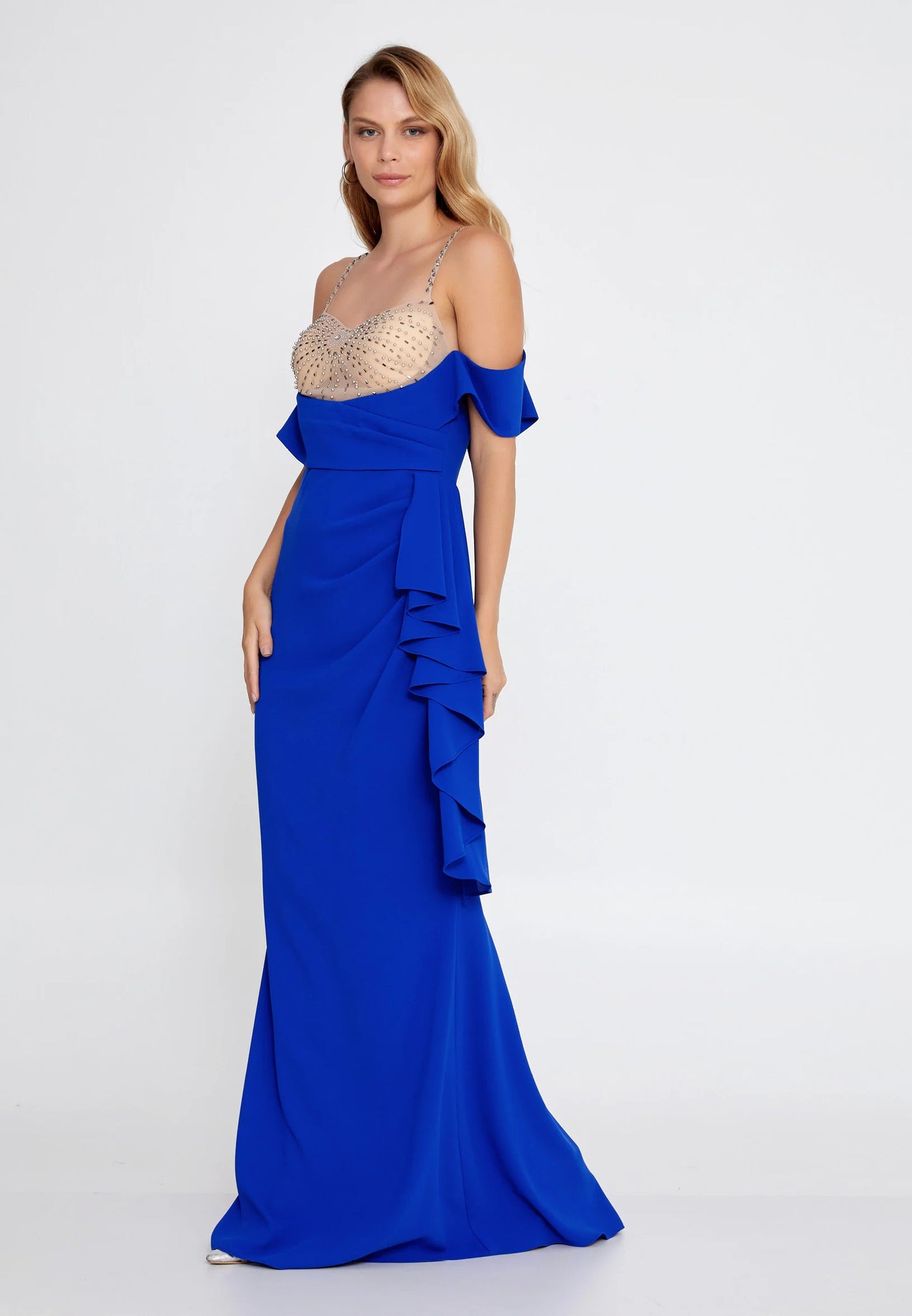 Off Shoulder Maxi Viscose Mermaid Regular Wedding Guest Dress Unit Price: €32
