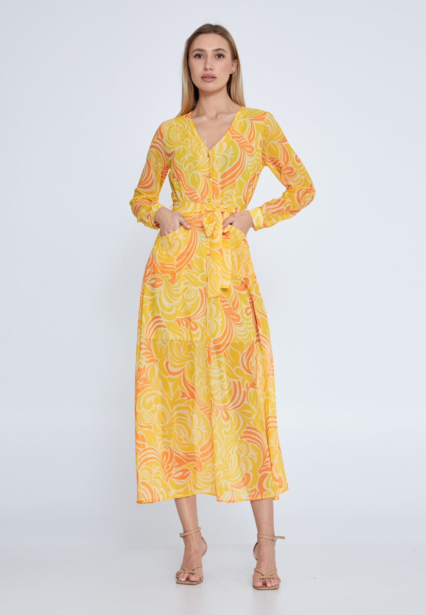 Long Sleeve Midi Chiffon Column Regular Casual Dress Unit Price: €20