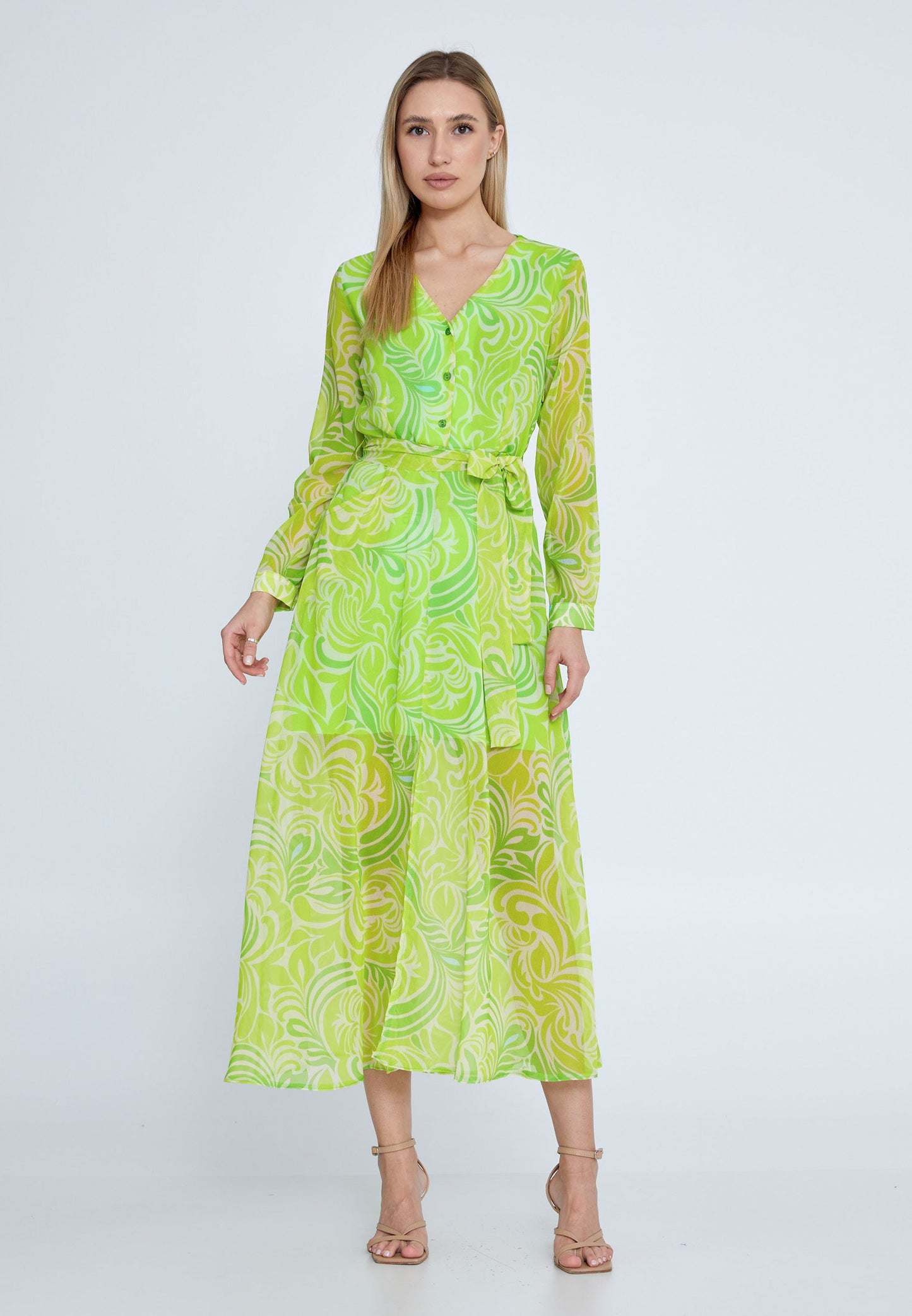 Long Sleeve Midi Chiffon Column Regular Casual Dress Unit Price: €20