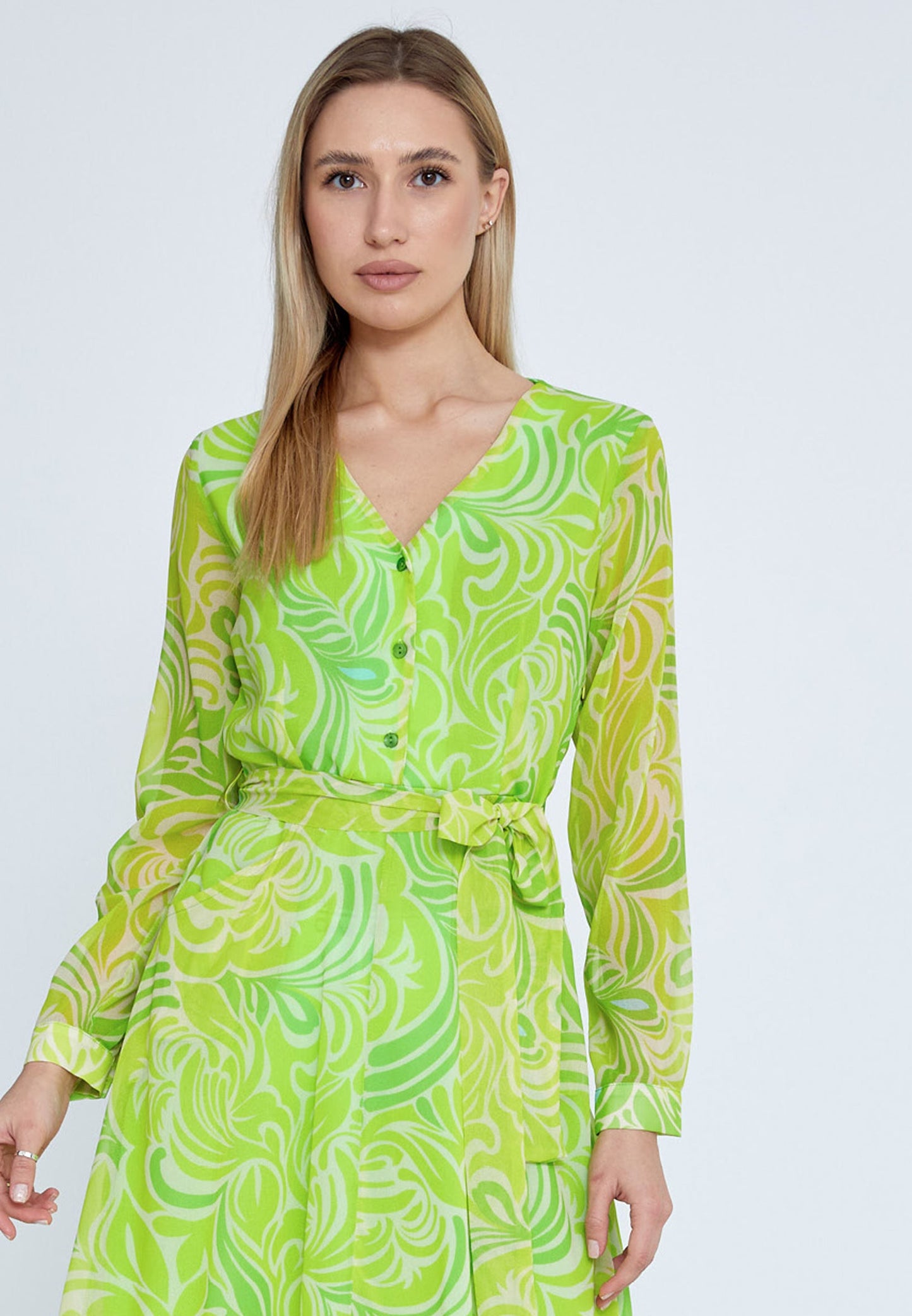 Long Sleeve Midi Chiffon Column Regular Casual Dress Unit Price: €20