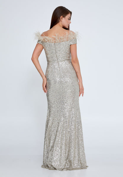 Off Shoulder Maxi Sequin Mermaid Regular Wedding Guest Dress Unit Price: €37