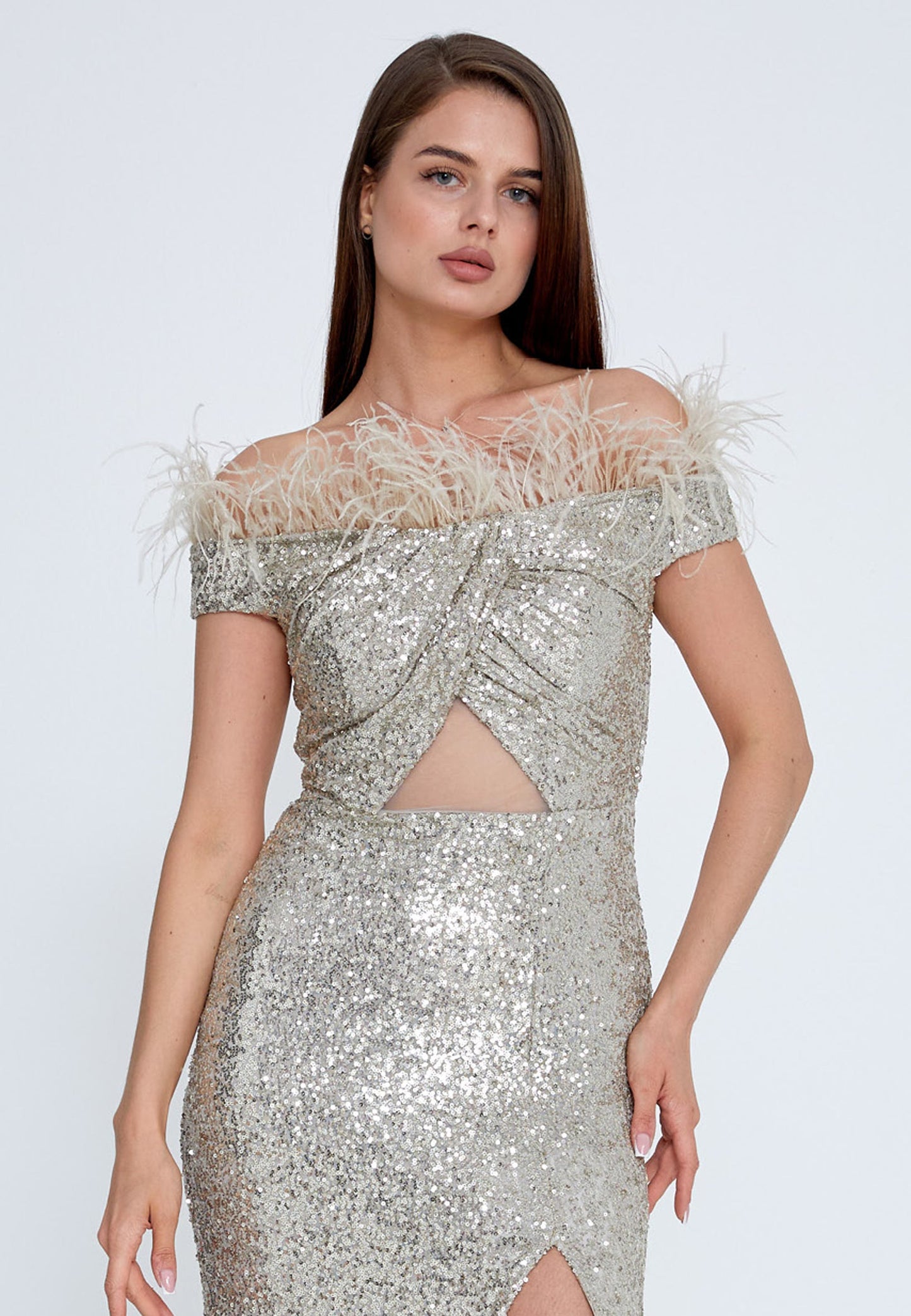 Off Shoulder Maxi Sequin Mermaid Regular Wedding Guest Dress Unit Price: €37