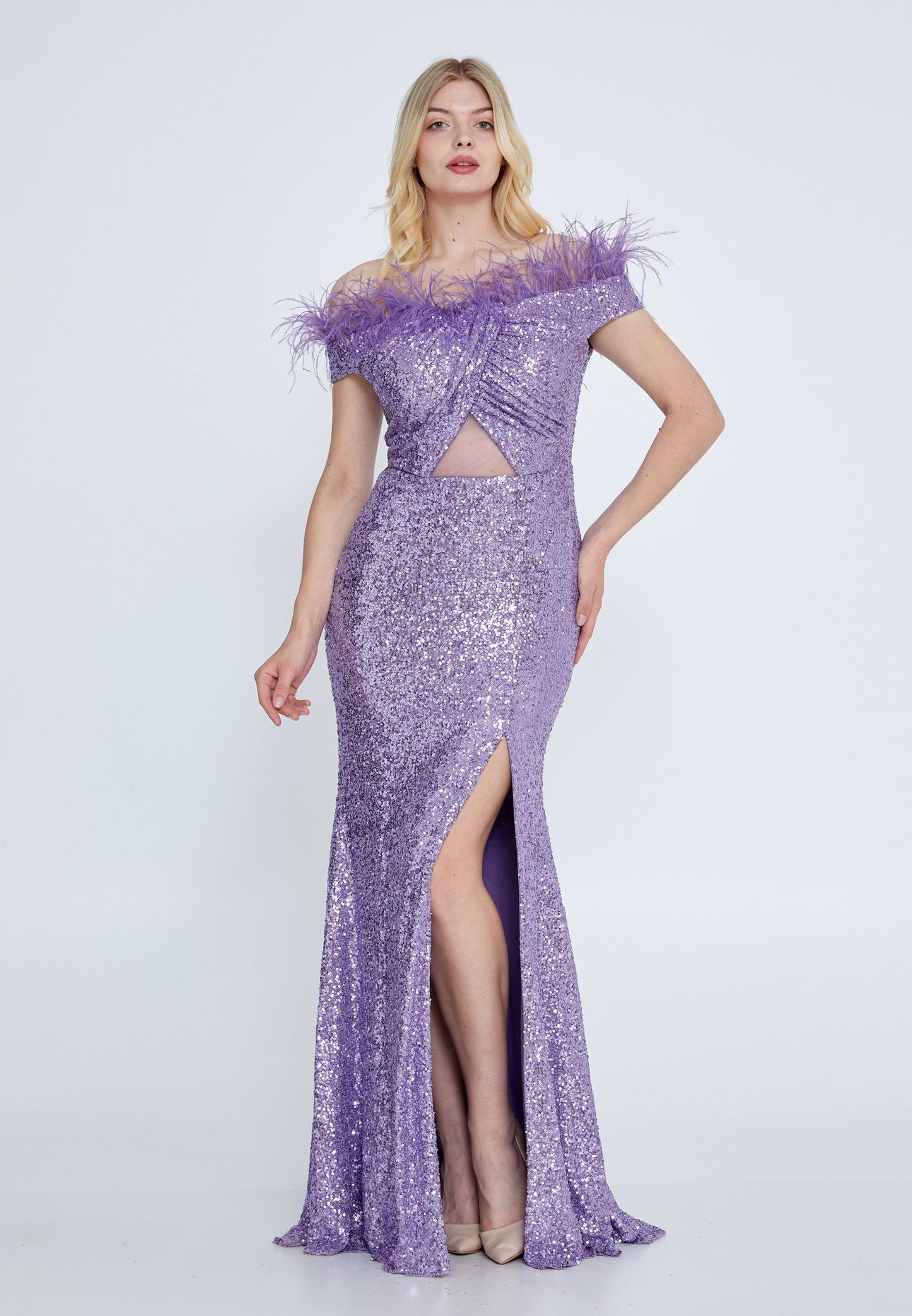 Off Shoulder Maxi Sequin Mermaid Regular Wedding Guest Dress Unit Price: €37