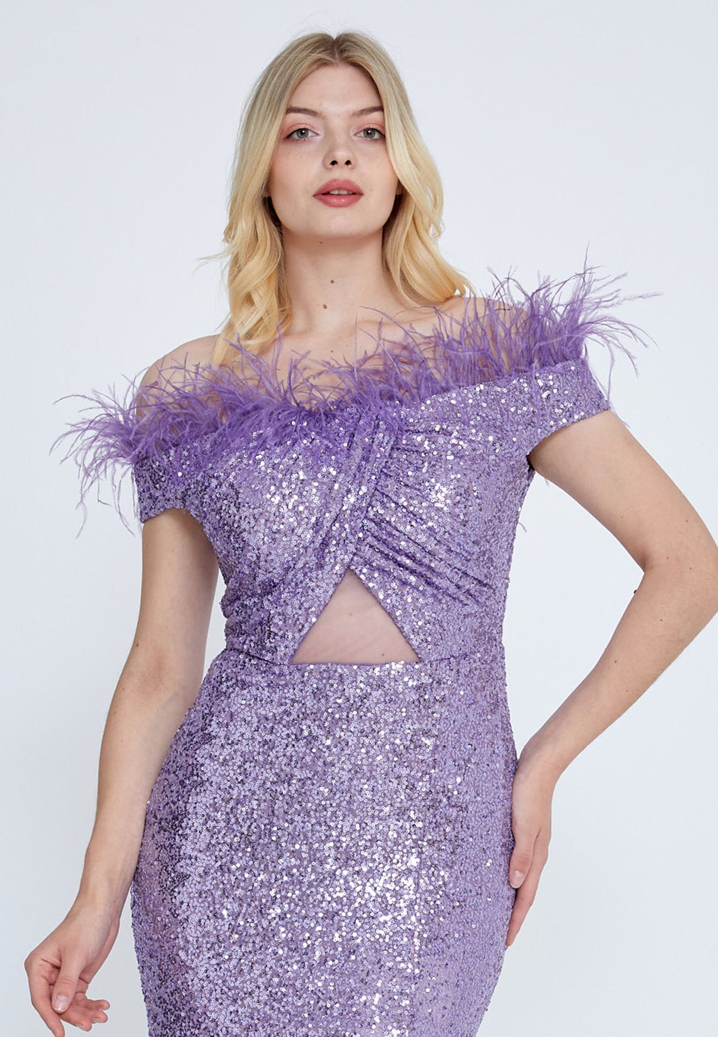 Off Shoulder Maxi Sequin Mermaid Regular Wedding Guest Dress Unit Price: €37