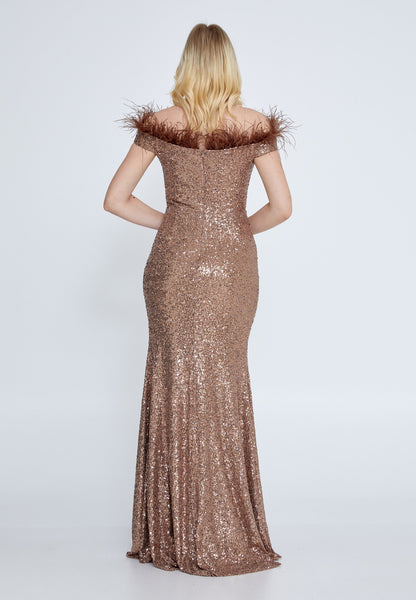 Off Shoulder Maxi Sequin Mermaid Regular Wedding Guest Dress Unit Price: €37