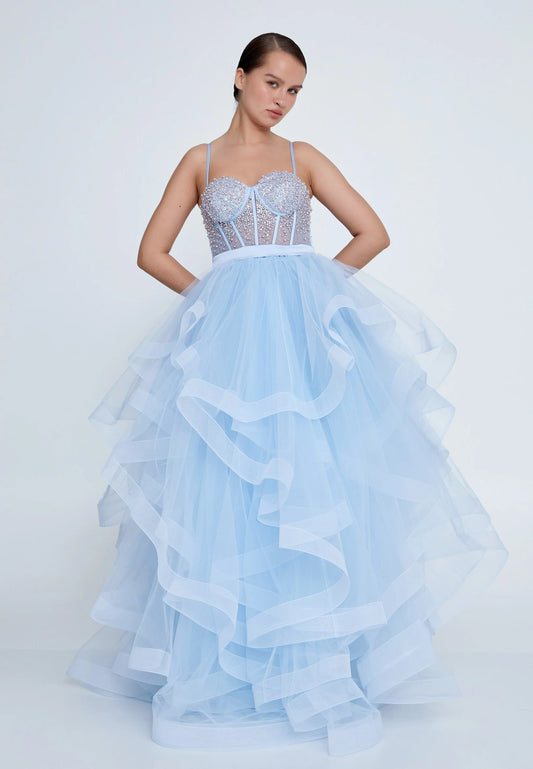 Sleeveless Maxi Tulle A - Line Regular Prom Dress Unit Price: €150