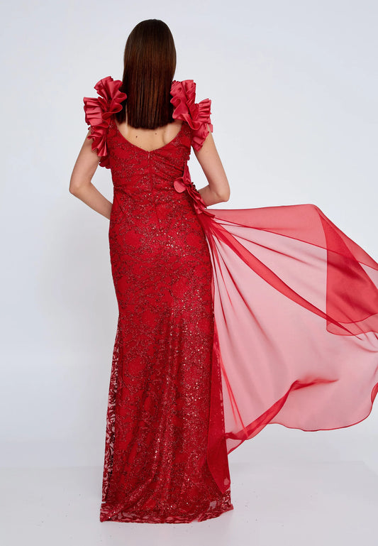 Sleeveless Maxi Tulle Mermaid Regular Wedding Guest Dress Unit Price: €75