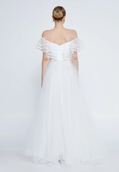 Off Shoulder Maxi Tulle A - Line Regular Prom Dress Unit Price: €55