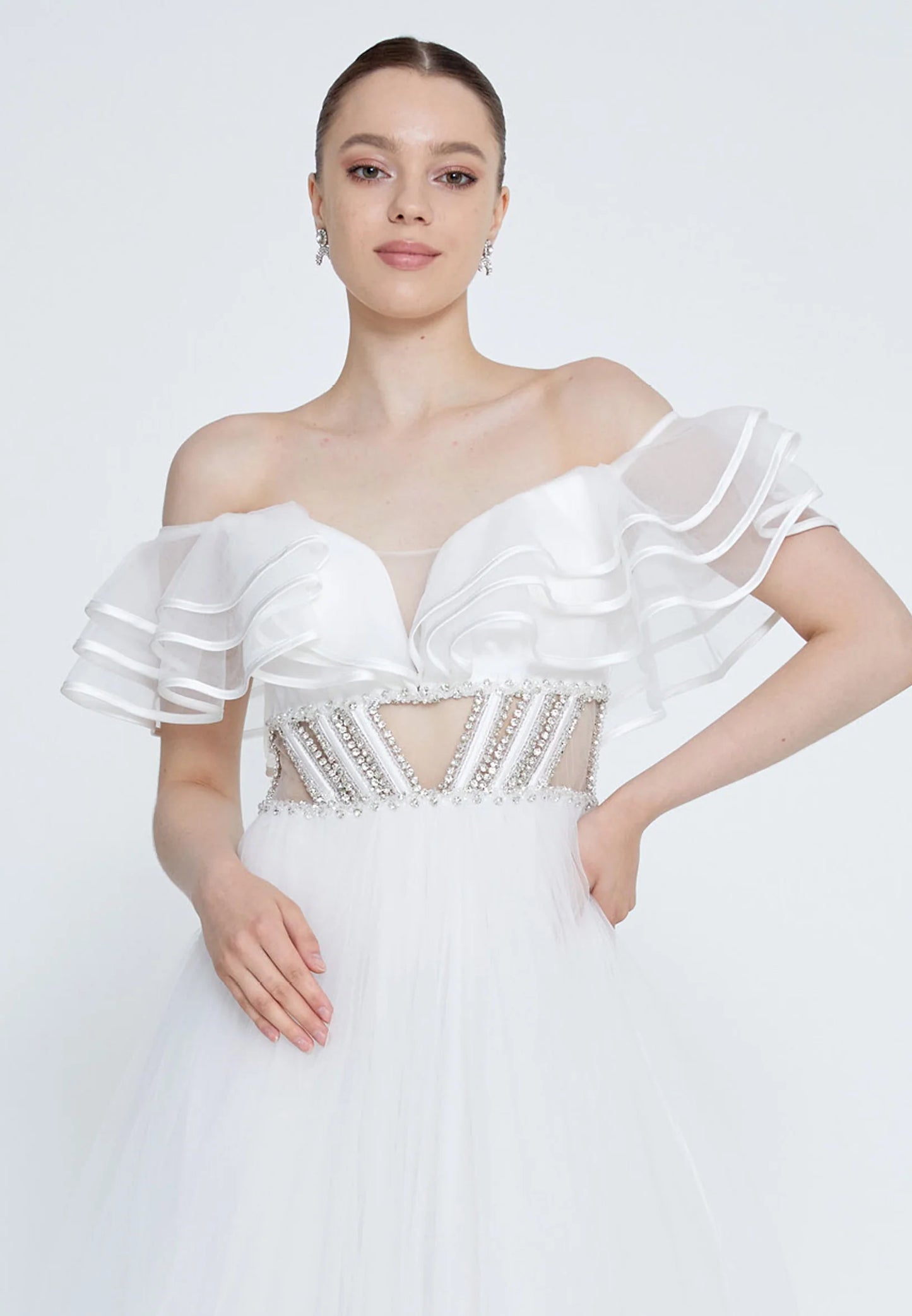 Off Shoulder Maxi Tulle A - Line Regular Prom Dress Unit Price: €55