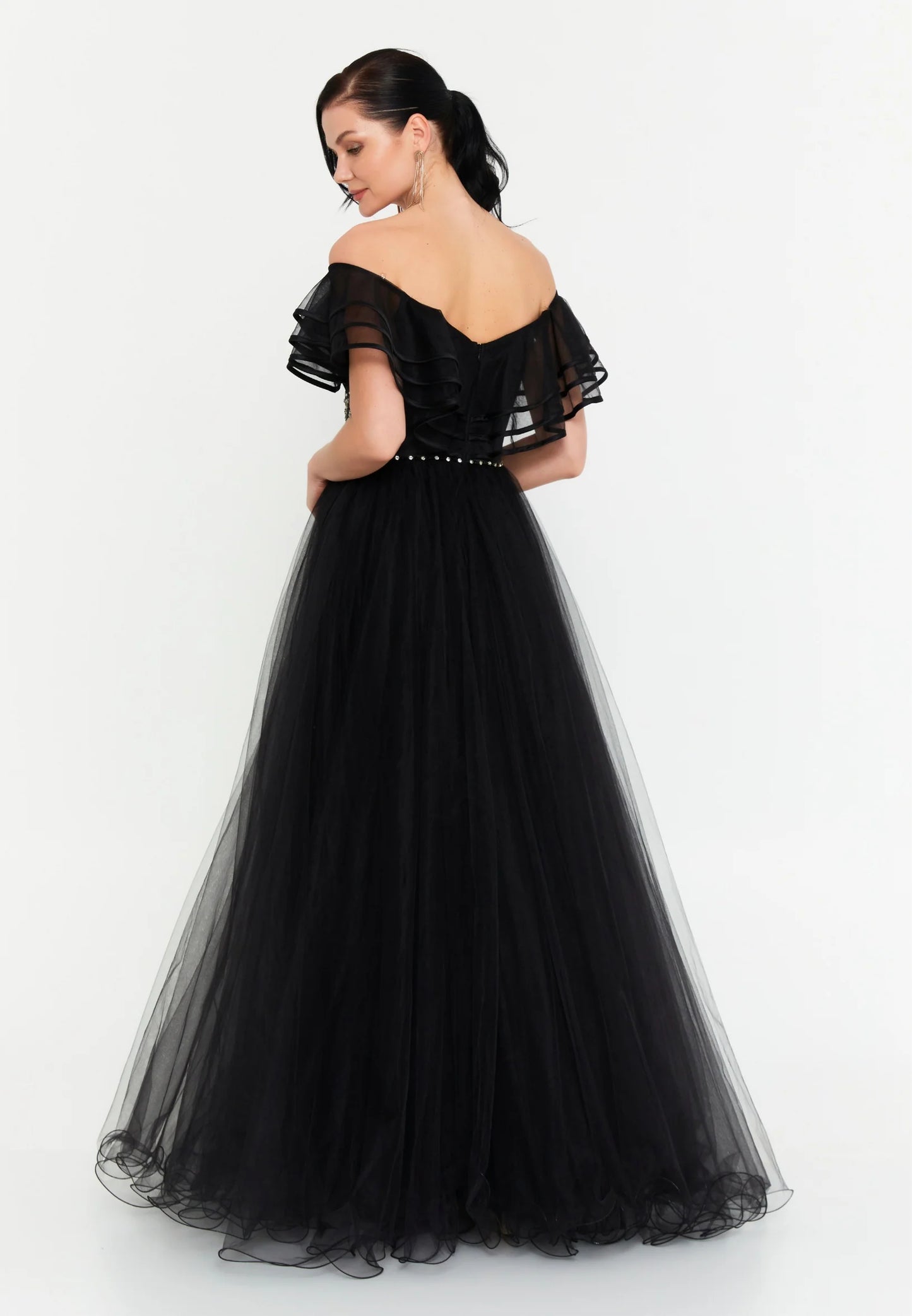 Off Shoulder Maxi Tulle A - Line Regular Prom Dress Unit Price: €55
