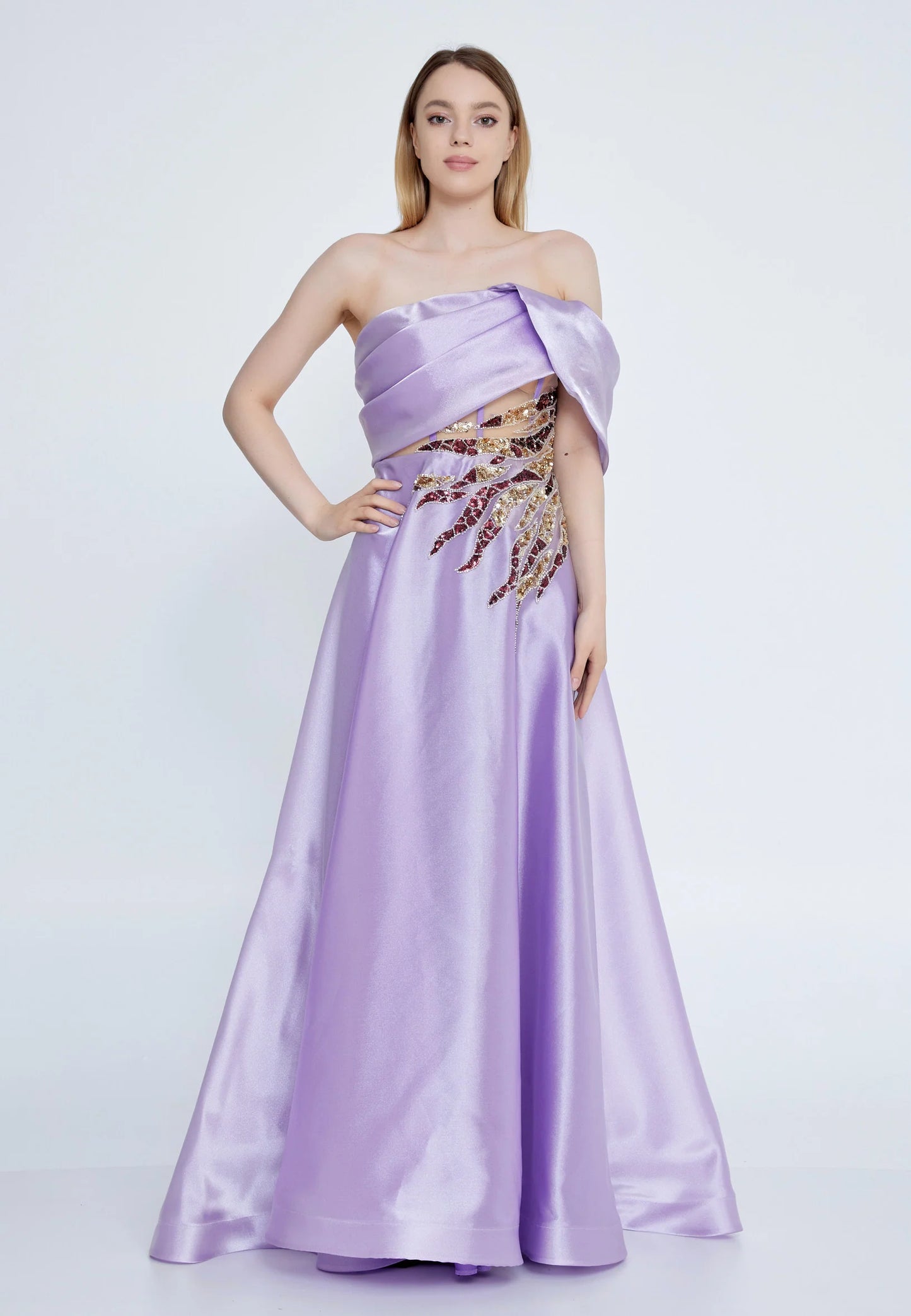 One Shoulder Maxi Tulle A - Line Regular Prom Dress Unit Price: €66
