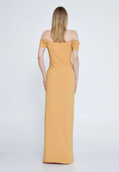 Off Shoulder Maxi Viscose Column Regular Wedding Guest Dress Unit Price: €48