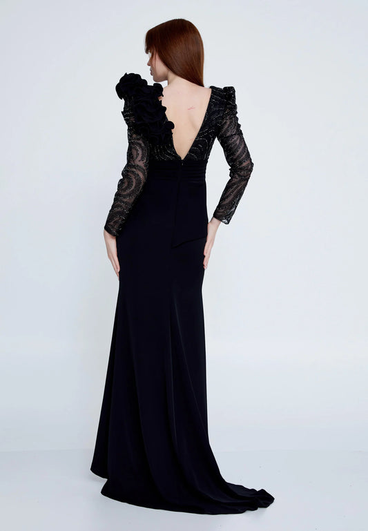 Long Sleeve Maxi Viscose Mermaid Regular Wedding Guest Dress Unit Price: €59