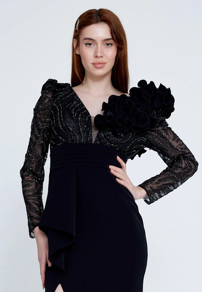 Long Sleeve Maxi Viscose Mermaid Regular Wedding Guest Dress Unit Price: €59