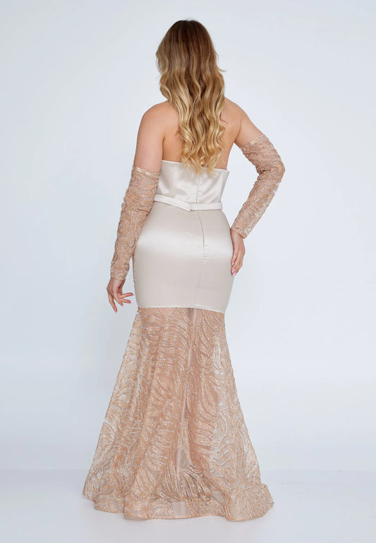 Off Shoulder Maxi Tulle Fit & Flare Plus Size Wedding Guest Dress Unit Price: €61