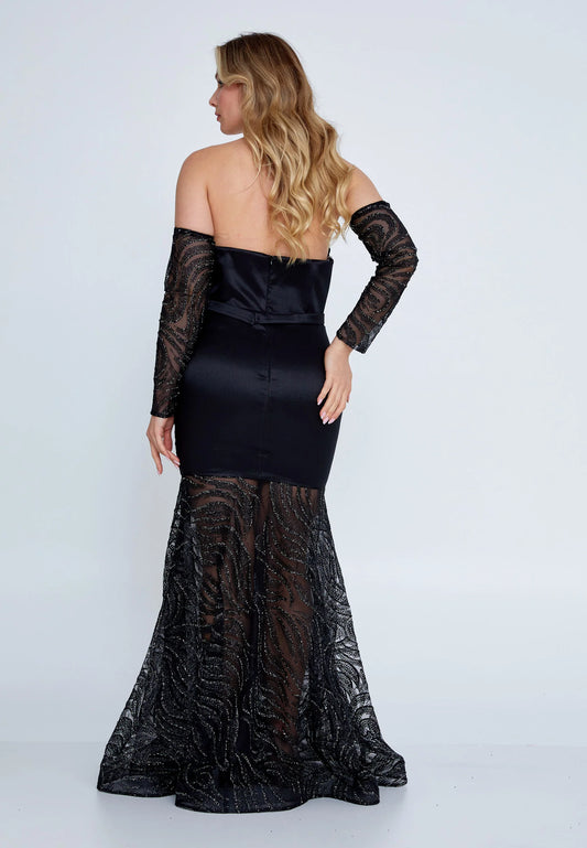 Off Shoulder Maxi Tulle Fit & Flare Plus Size Wedding Guest Dress Unit Price: €61