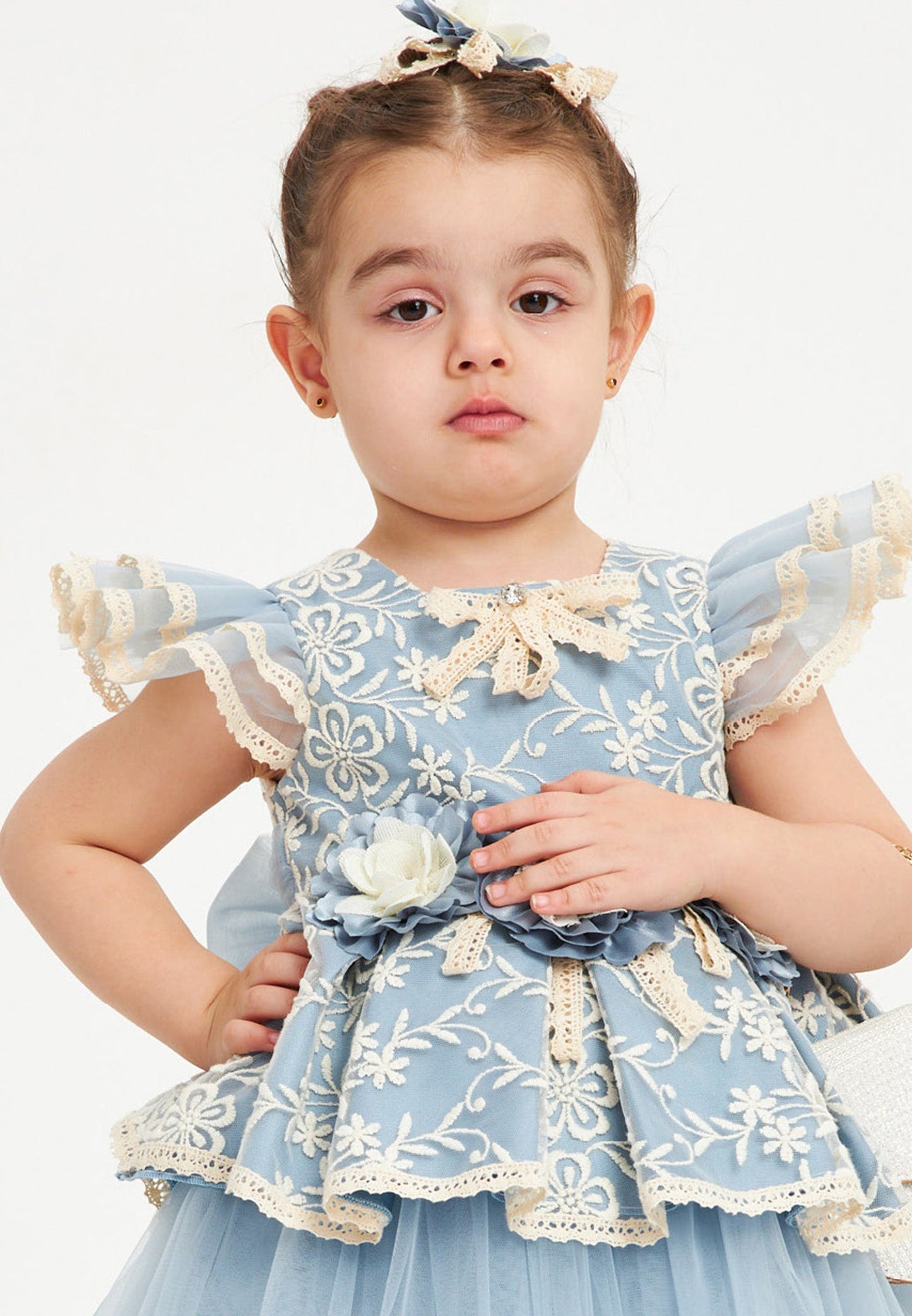 Baby Girl Short Sleeve Tulle Patterned A - Line 1 - 5 Ages Special Occasion Dress Unit Price: €23