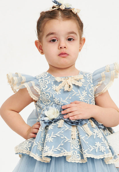 Baby Girl Short Sleeve Tulle Patterned A - Line 1 - 5 Ages Special Occasion Dress Unit Price: €23