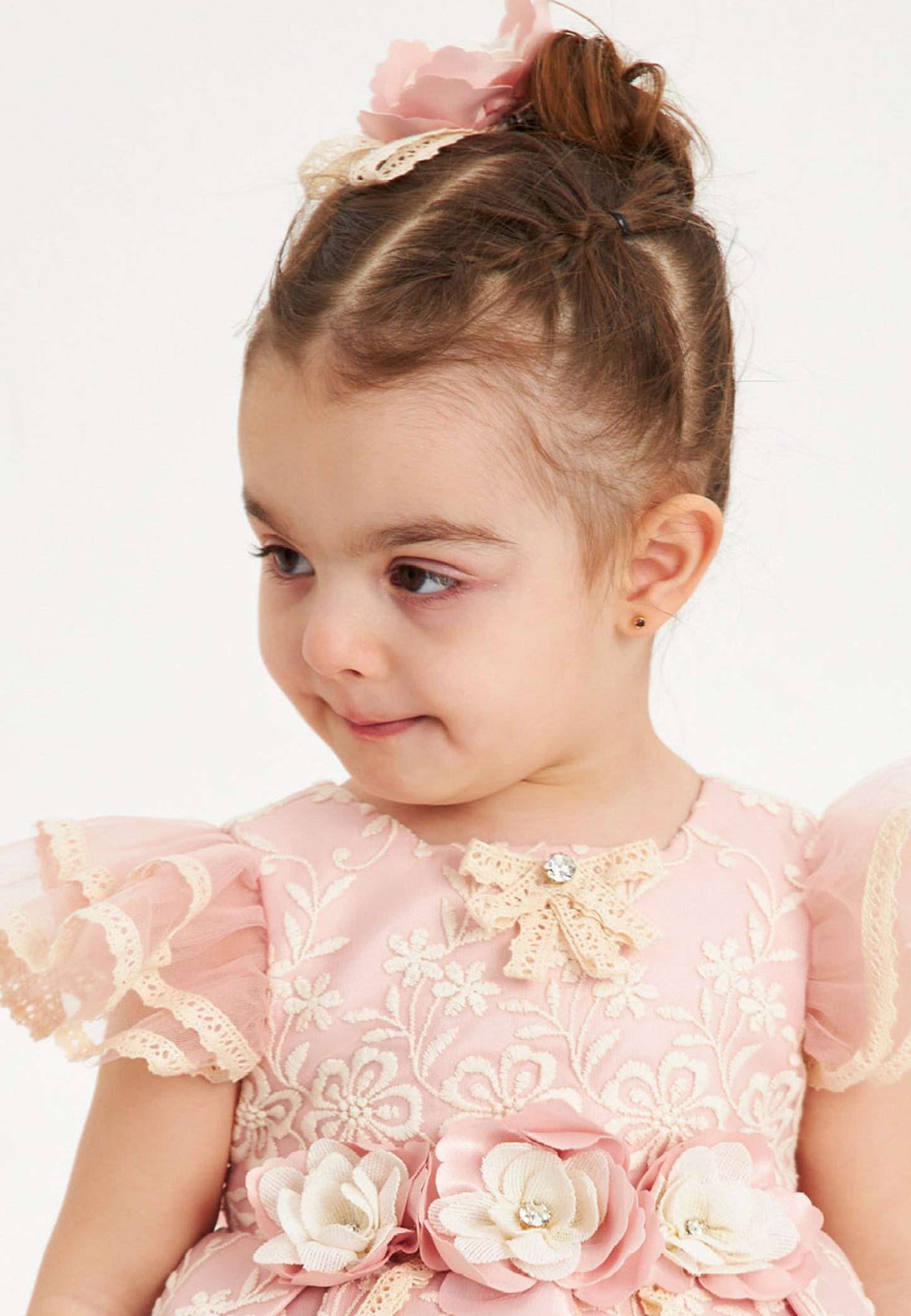 Baby Girl Short Sleeve Tulle Patterned A - Line 1 - 5 Ages Special Occasion Dress Unit Price: €23