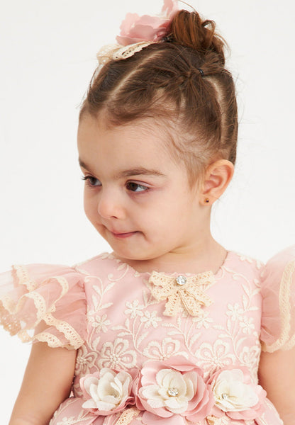 Baby Girl Short Sleeve Tulle Patterned A - Line 1 - 5 Ages Special Occasion Dress Unit Price: €23