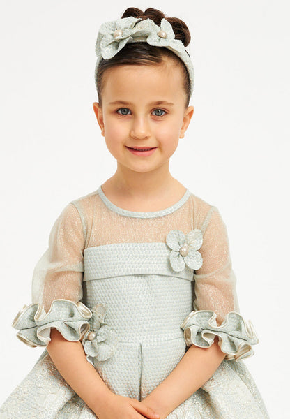 Baby Girl Short Sleeve Tulle Patterned A - Line 4 - 8 Ages Special Occasion Dress Unit Price: €27